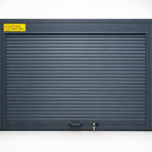 Outdoor bicycle box with roller shutter
